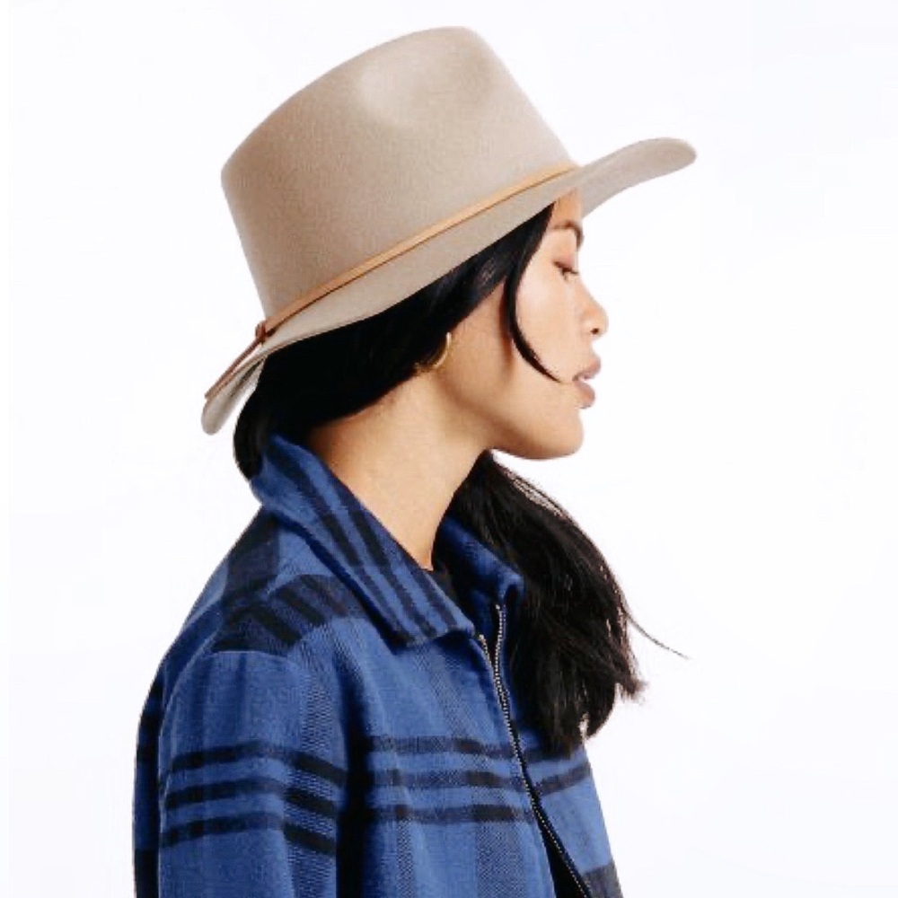 NWT! Brixton Felt Brim Hat, Beige & Leather